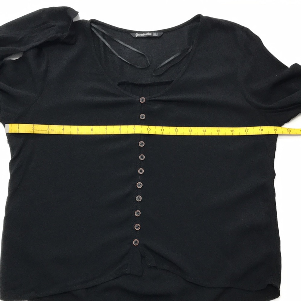 Stradivarius Black Viscose Blouse with Buttons - Picture 10 of 11